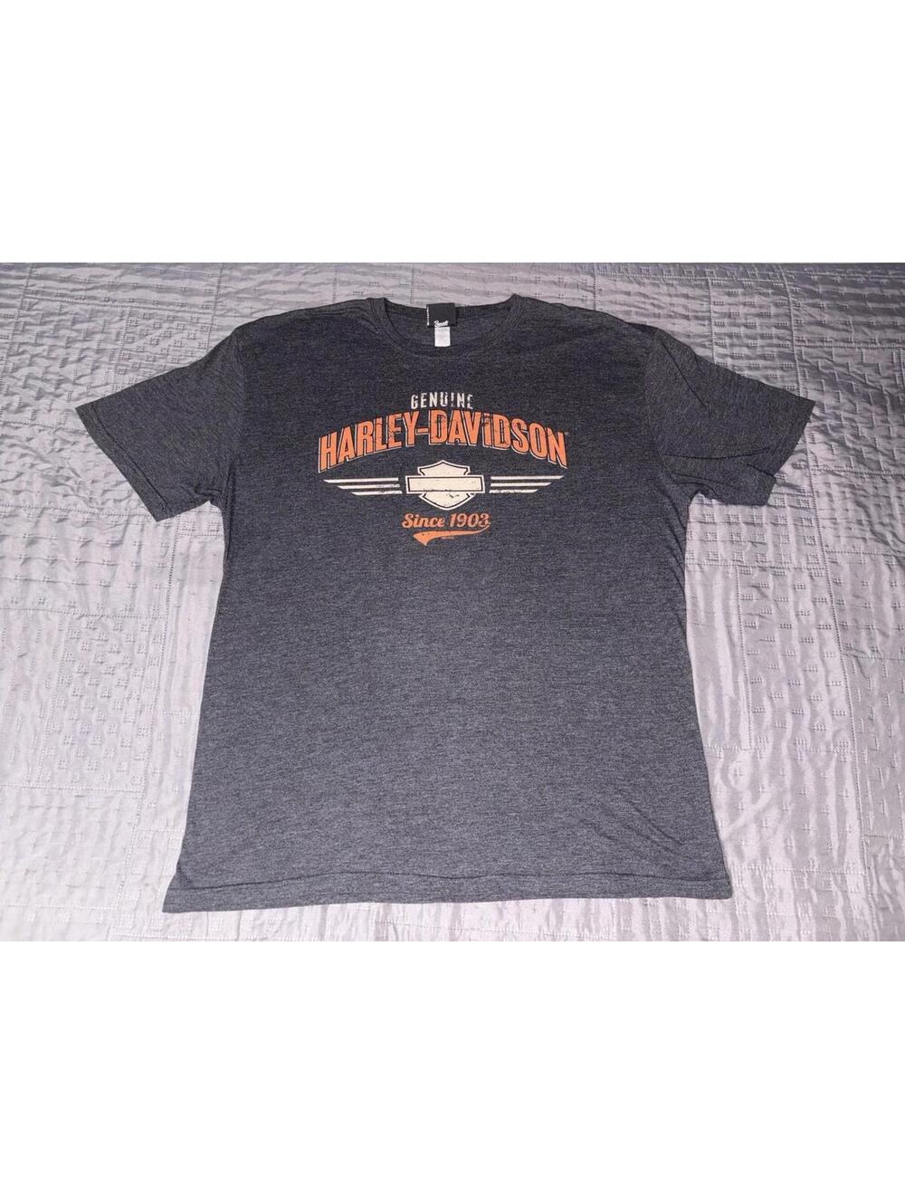 Harley-Davidson T-Shirt XL Gray Brunswick Troy NY 2017 Graphic Tee Motorcycle